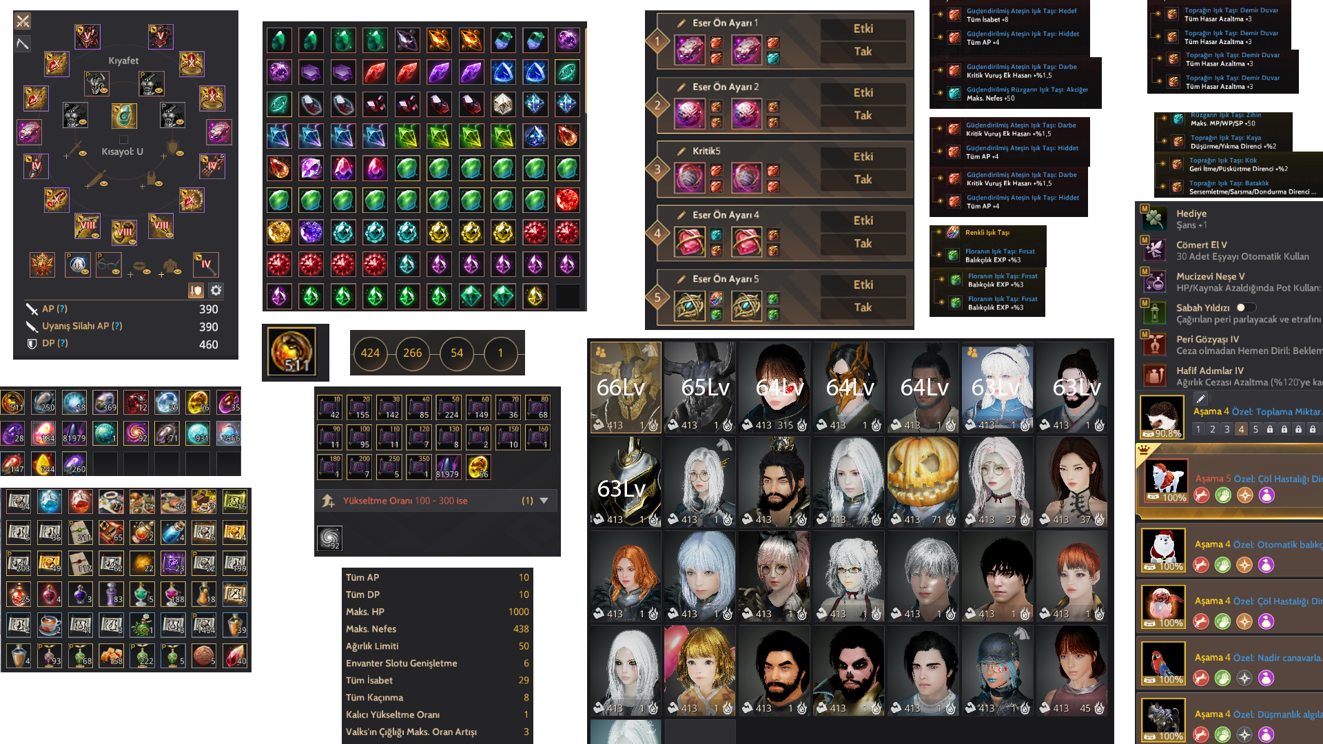 Emek P2W Dengeli Hesap – 66/65/64 Lv – 400T – Full Peri, T4 Pet, Karak 10 – Arkeolog