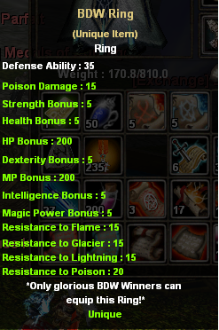 SELL DUAL BDW RİNG (Poison Dmg)