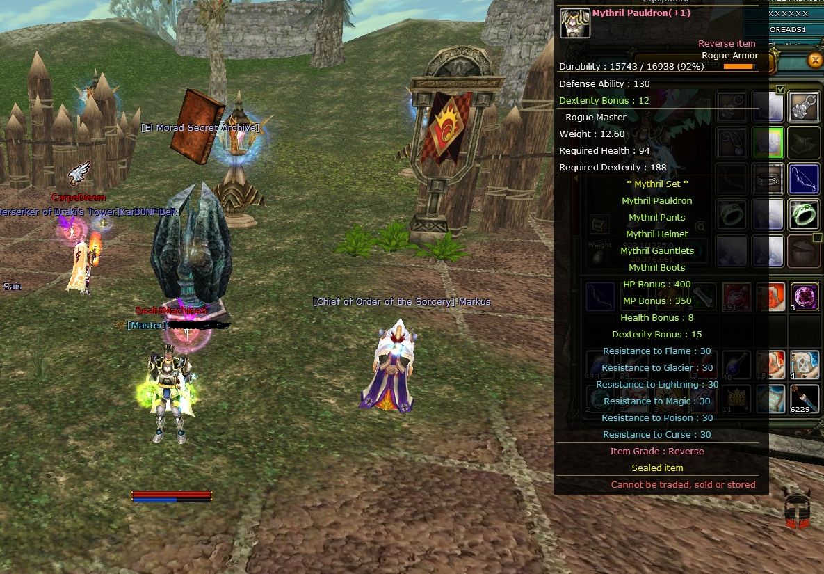 81 LWL ROGUE 2X QUEST BOW 7 MYTRİLL SETLİ 79 MAGE RONS SET 7 QUEST STAFF 7