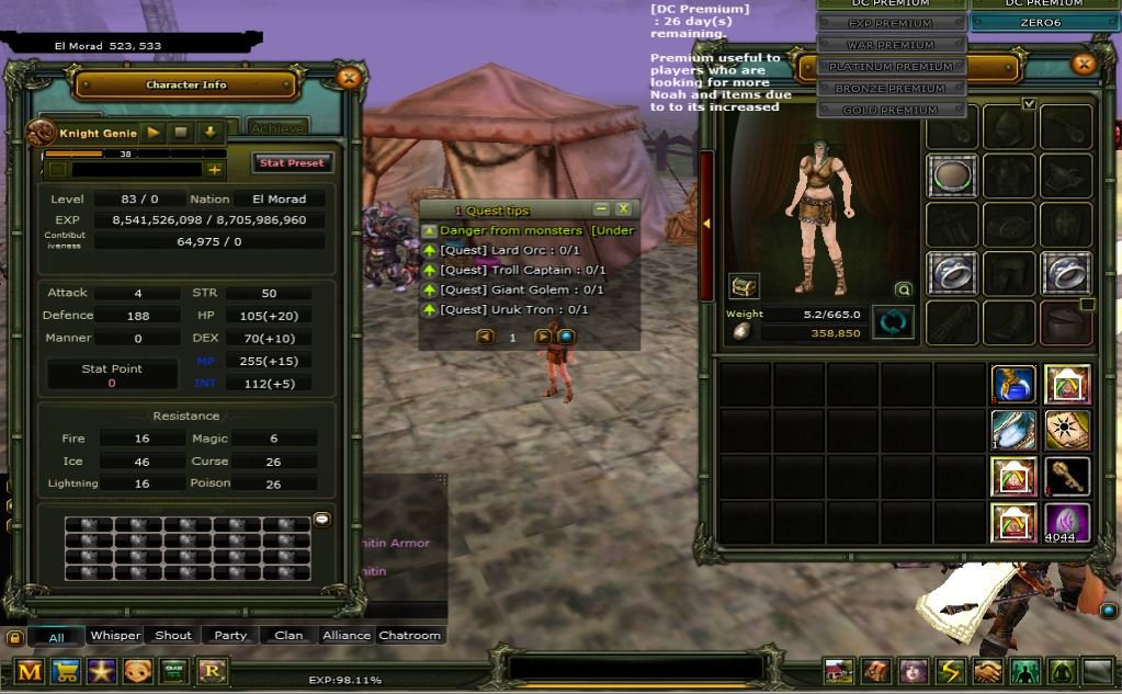 83 LVL % 98 Questli Mage