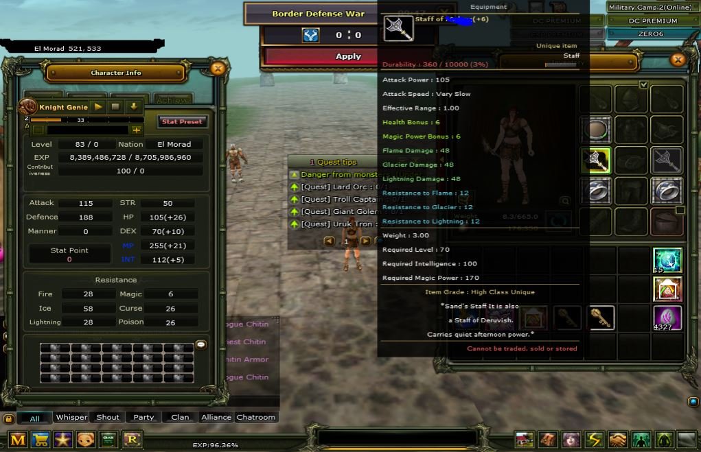 83 LVL 6 QUEST VE 2.QUEST GÖREV HALİNDE 26 GÜN DC PRELİ MAGE