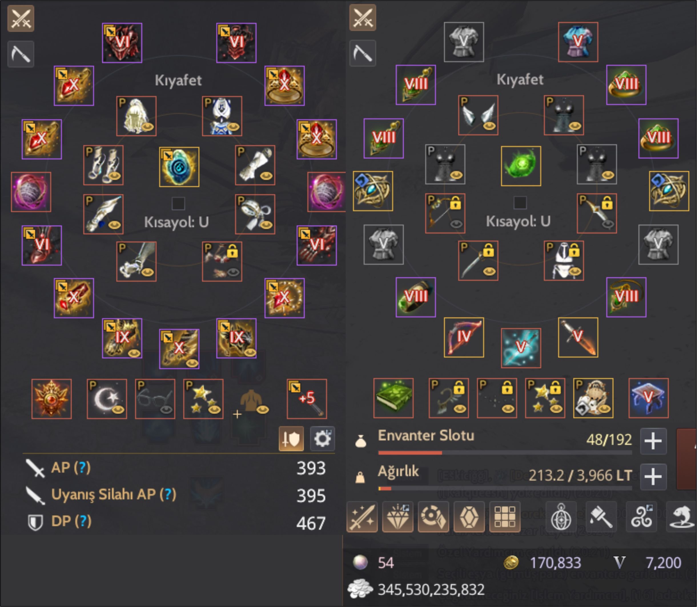 860GS Ebenruth Nolu Dahil Tüm Hazine Eşyaları GEAR LİFE FULL