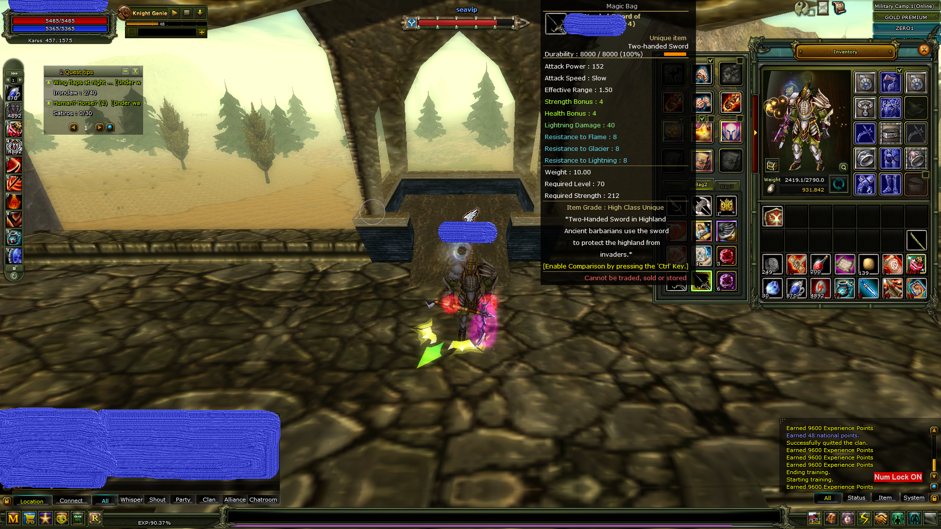 83/4 9 STR 40 DEF Yarı İtemli Warior pk charı güzel nickli ( GOLD STARLI ))