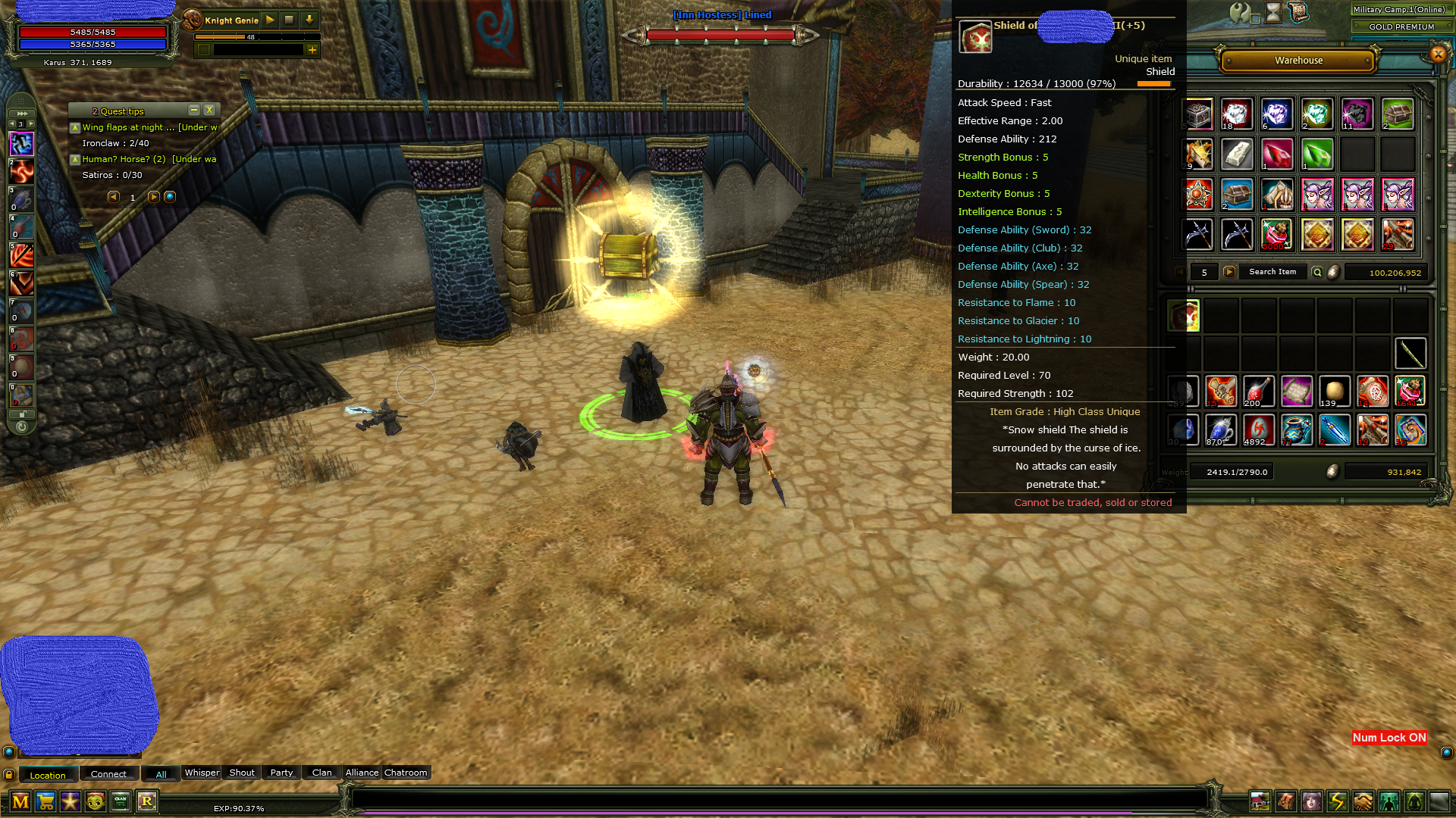 83/4 9 STR 40 DEF Yarı İtemli Warior pk charı güzel nickli ( GOLD STARLI ))