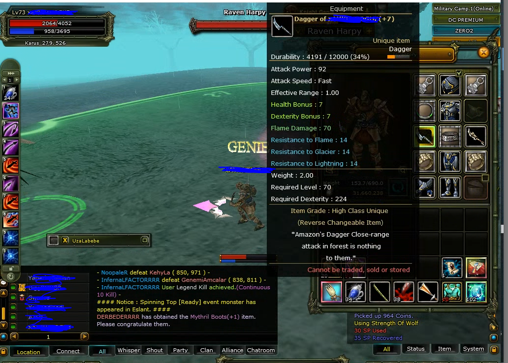 73 LEVEL KARUS ROGUE 7 QUEST DAGGERLİ