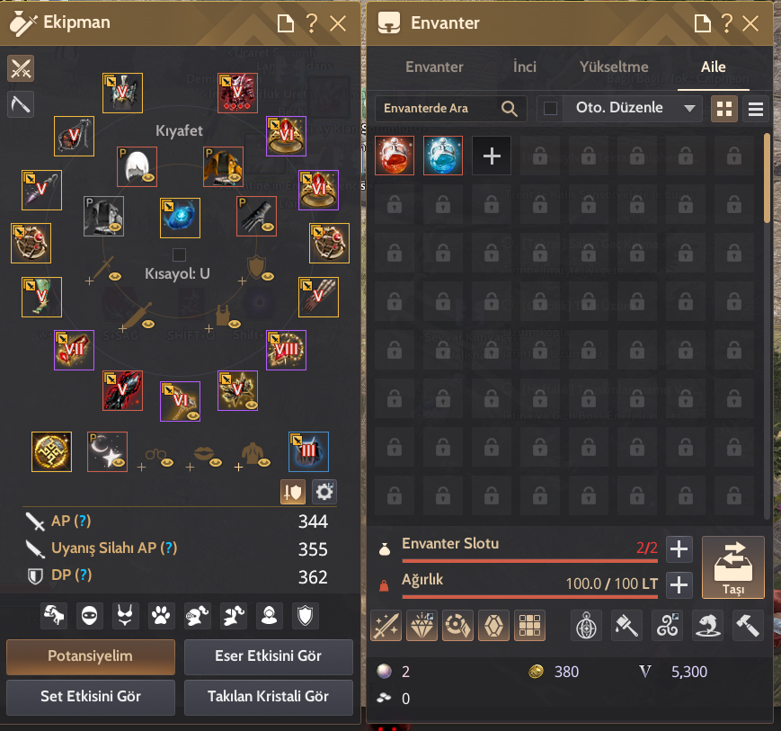 355 AP TET ARMOR KHARAZAD SET PEN ÇÖKÜŞLÜ ACCOUNT