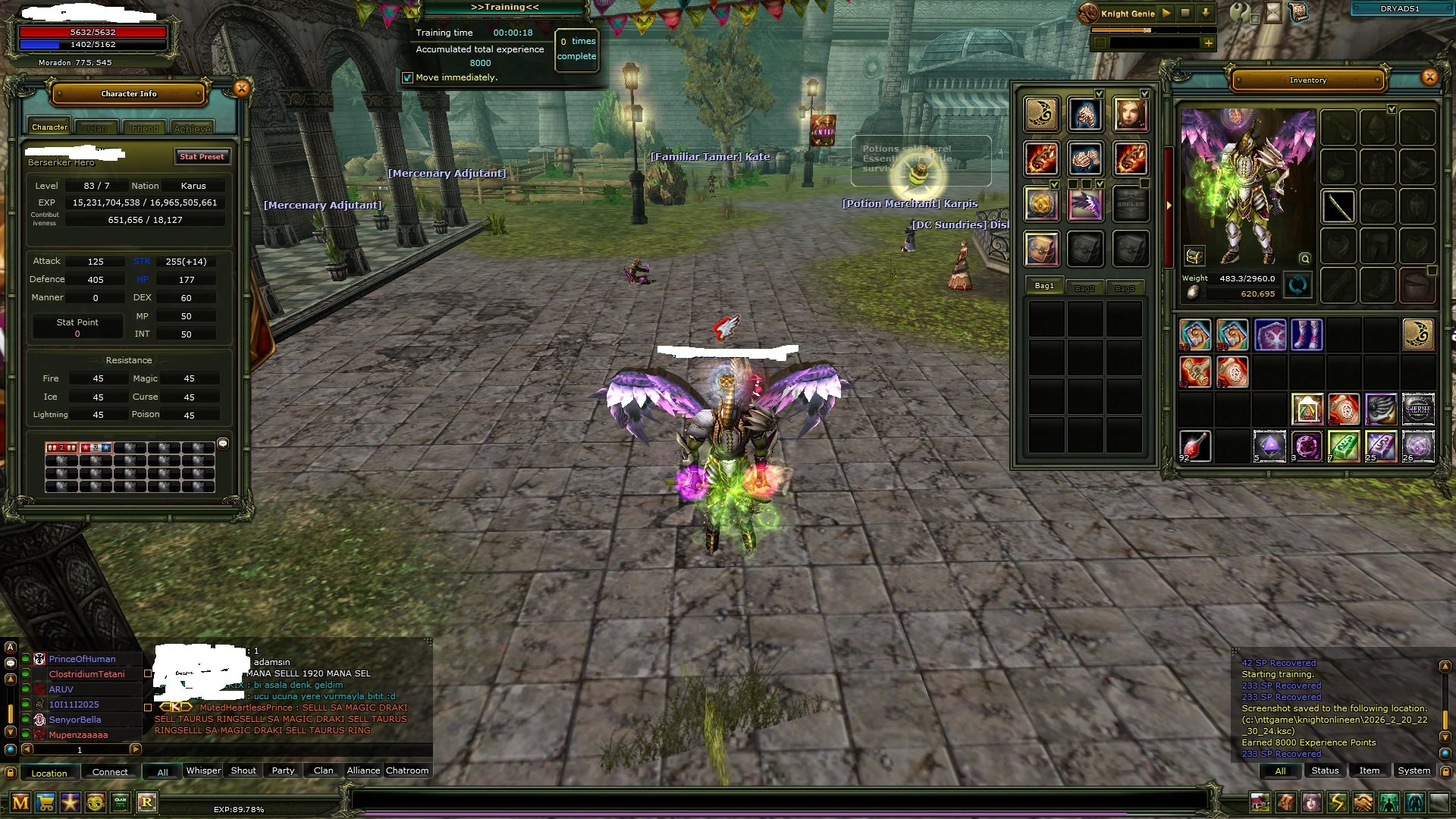 83/7 Karus Warrior 651k Np 100 DEF 7 guest 7Dragon Boot