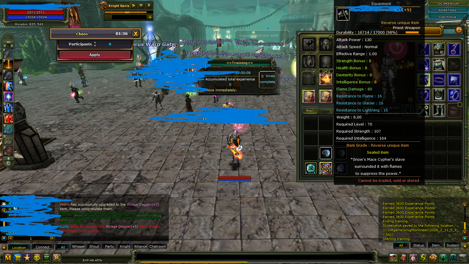 79 lv int ataker reb 5 quest mace li 14 int açık skiller cc atak