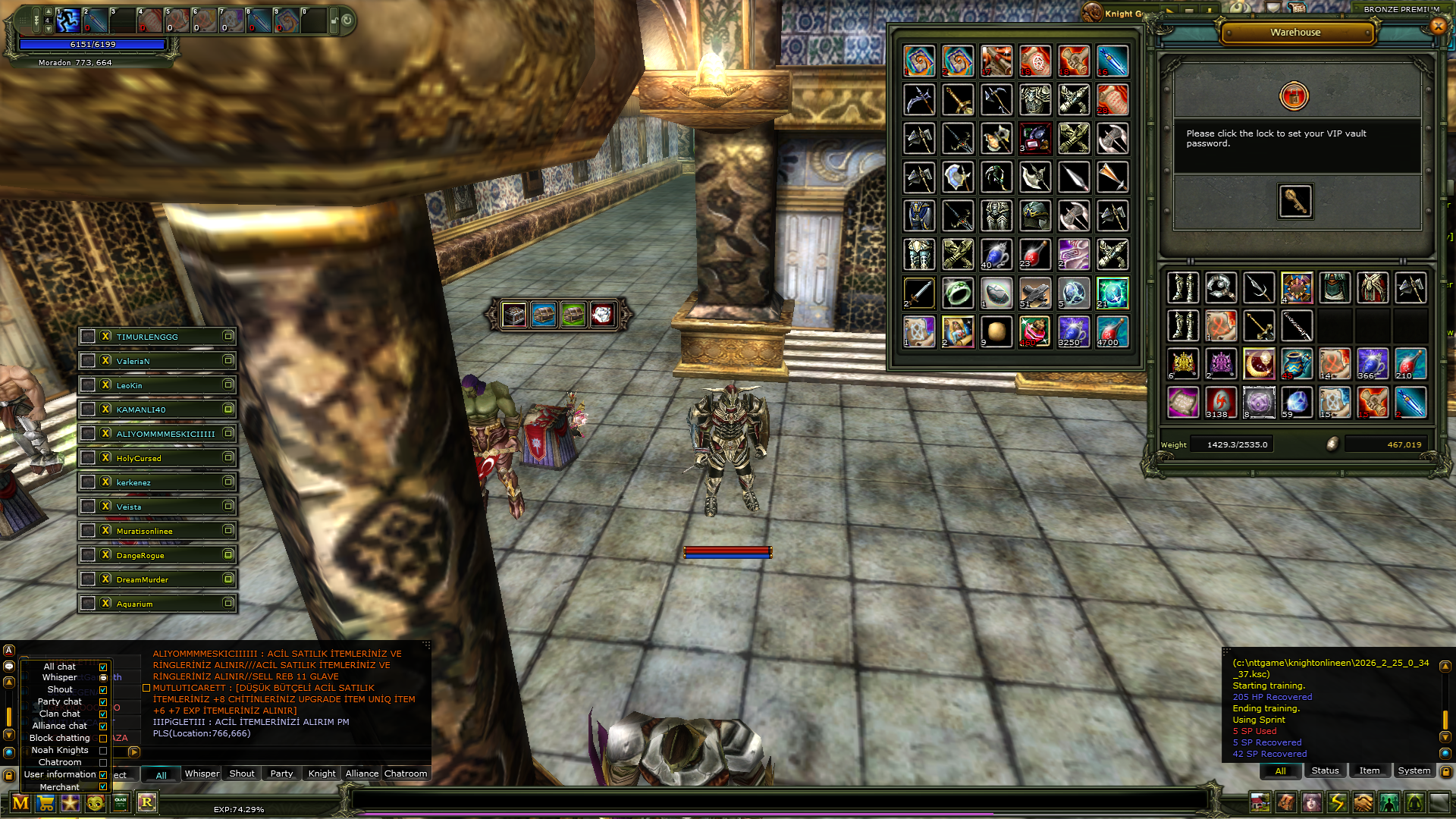 83/2 % 75 WARİOR 30 GÜN PRELİ 7 QUESTLİ