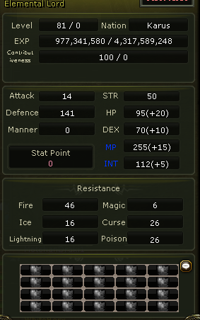 81 lvl % 22 karus cüce mage