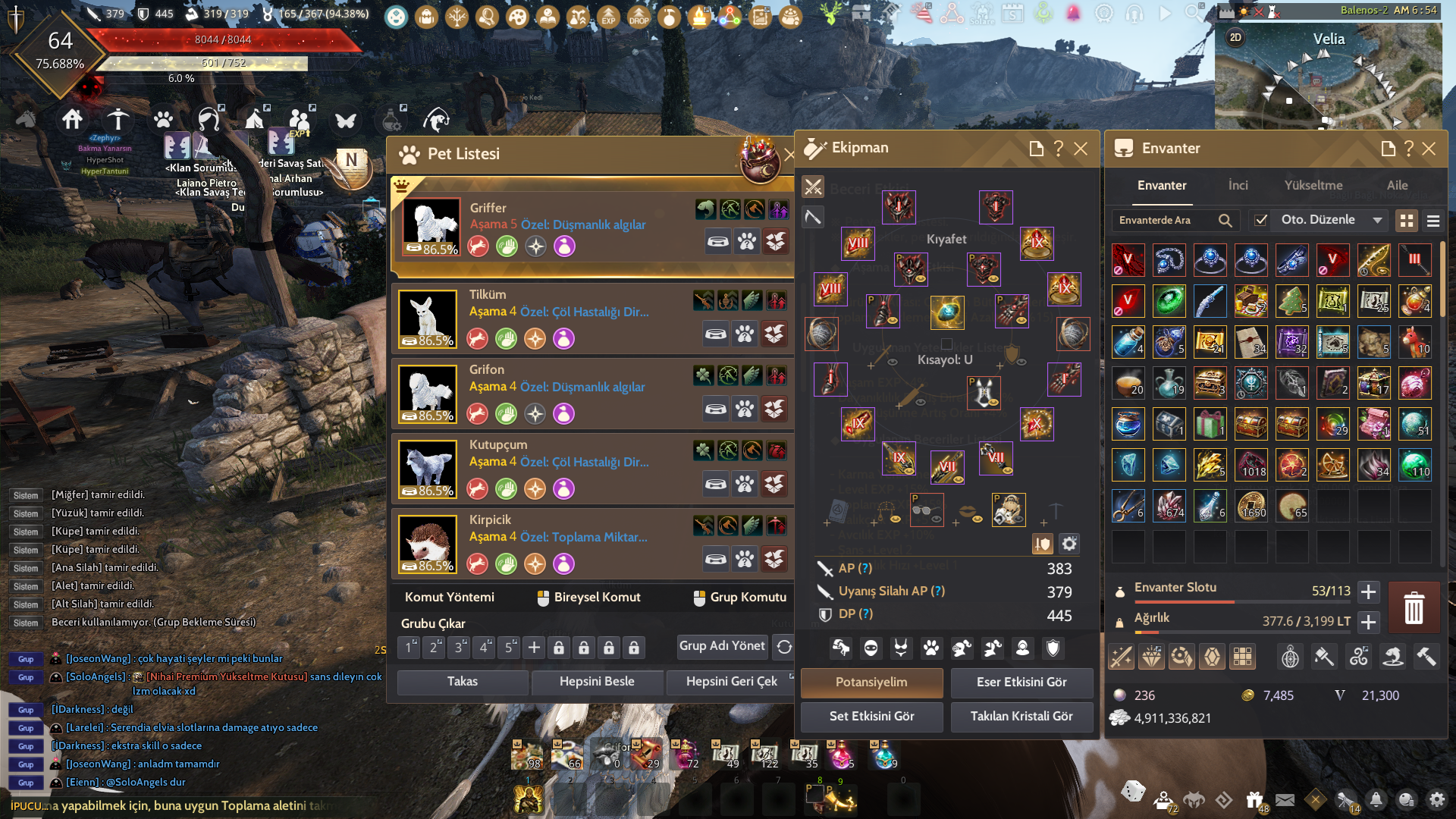 826 GS ANA SİLAH 9 PVE MAKİNESİ 64 LVL KARAKTERLİ CLİENT HESAP