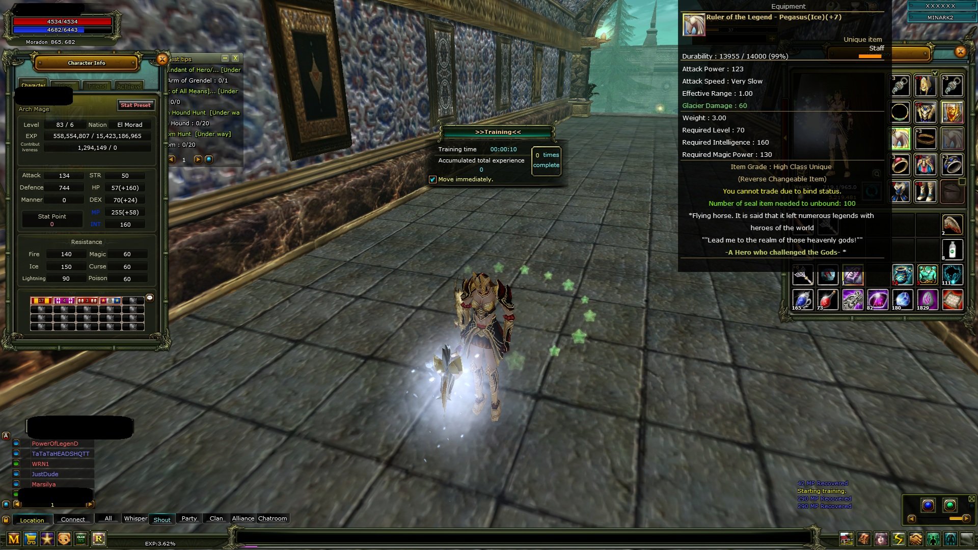 83/6 - İTEMLİ FARM CANAVARI - 7 ice pegasus - 7 QUEST STAFF - 6 POLE STAFF