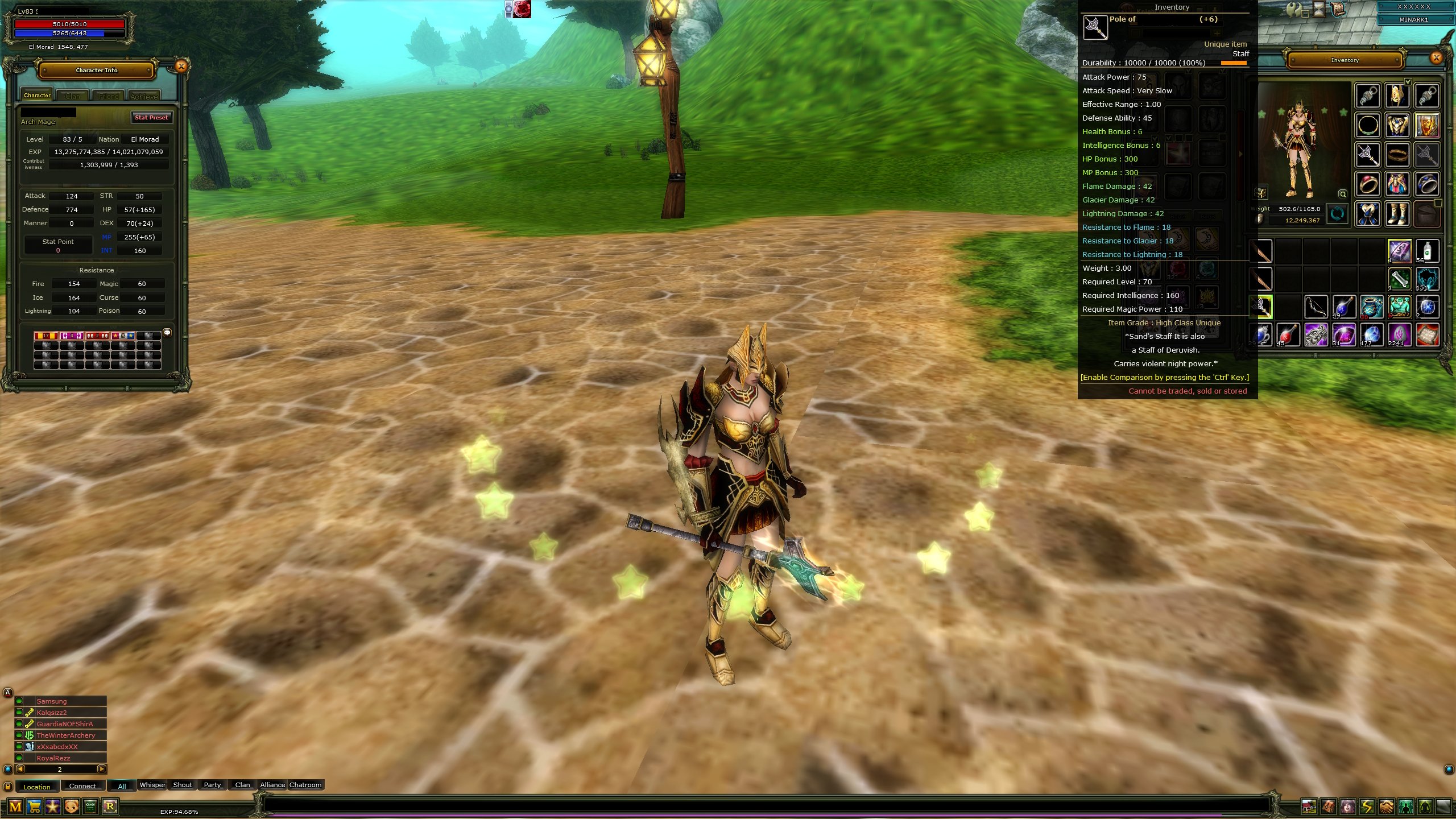 83/5 7 QUEST STAFF 6 POLE STAFF İTEMLİ