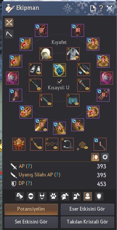 X UYANIŞ | X TAKI SET | IX SİLAH SETİ