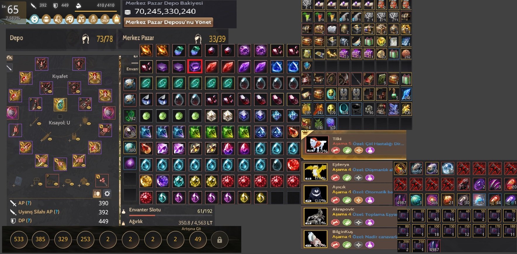 841 GS/ 9 Silah / 70B Nakit