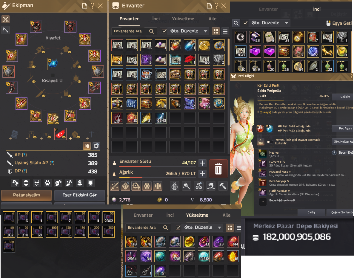 260.000 TL Aşırı P2W Yatırımlı, Bol Kaynaklı Vellsiz 388 AP 437 DP BDO Fırsat Hesabı