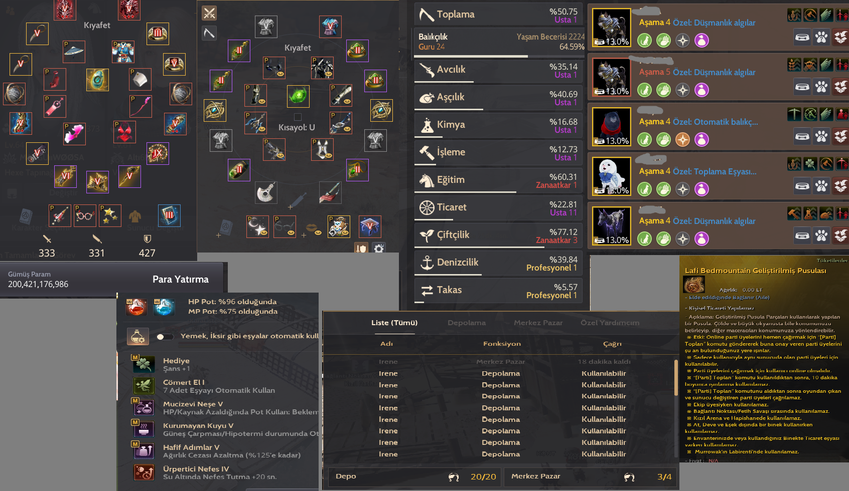 760 gs pusula 200b para sınırsız potlar