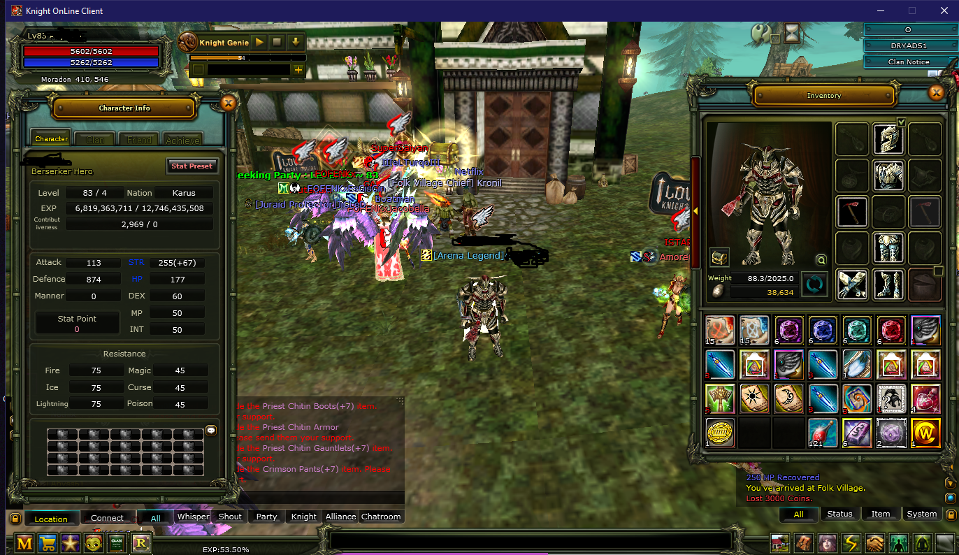 Dryads 83 REB 4 Karus Warrior Full PUS