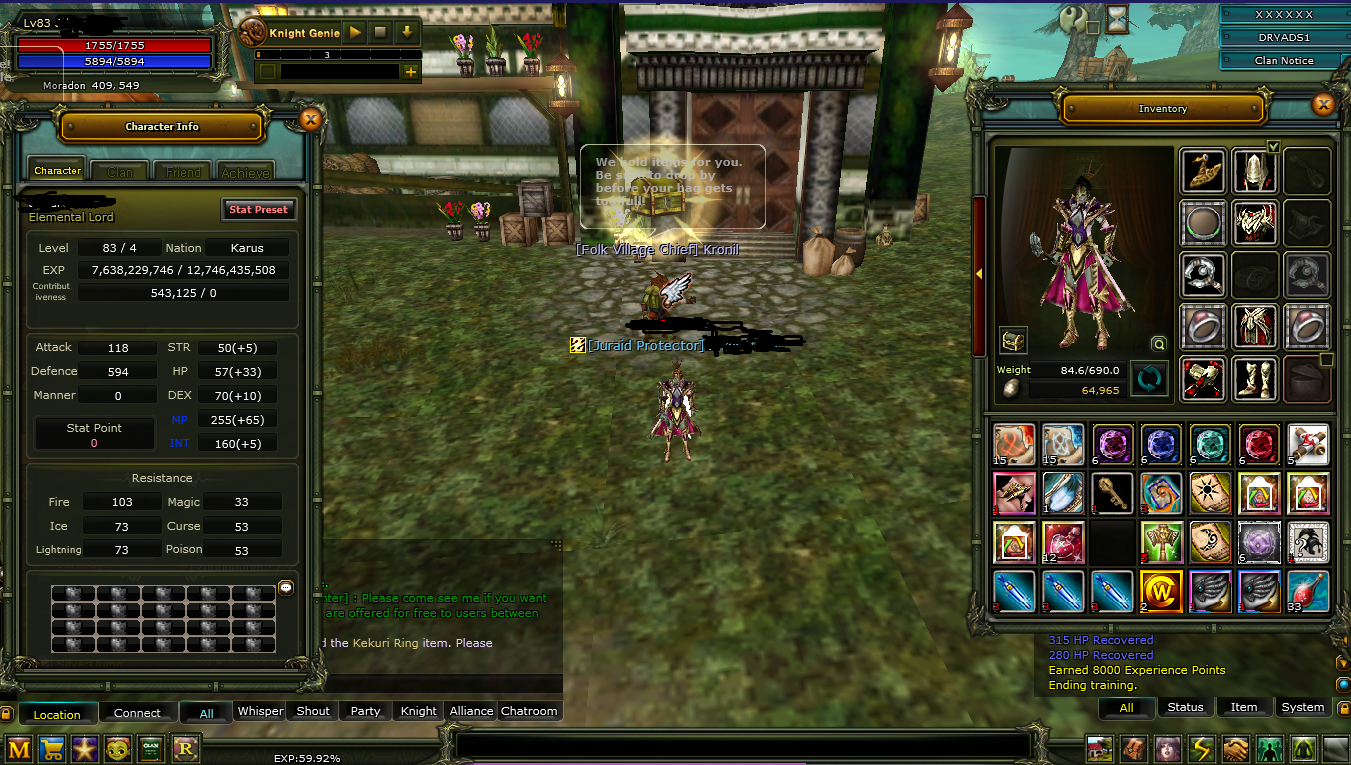 Dryads 83 REB 4 Karus MAGE Full PUS NPLİ