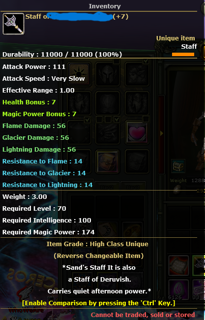 83/8 % 35 HUMAN MAGE 8 QUEST STAFF / 7 QUEST STAFF / 6 POLE STAFF