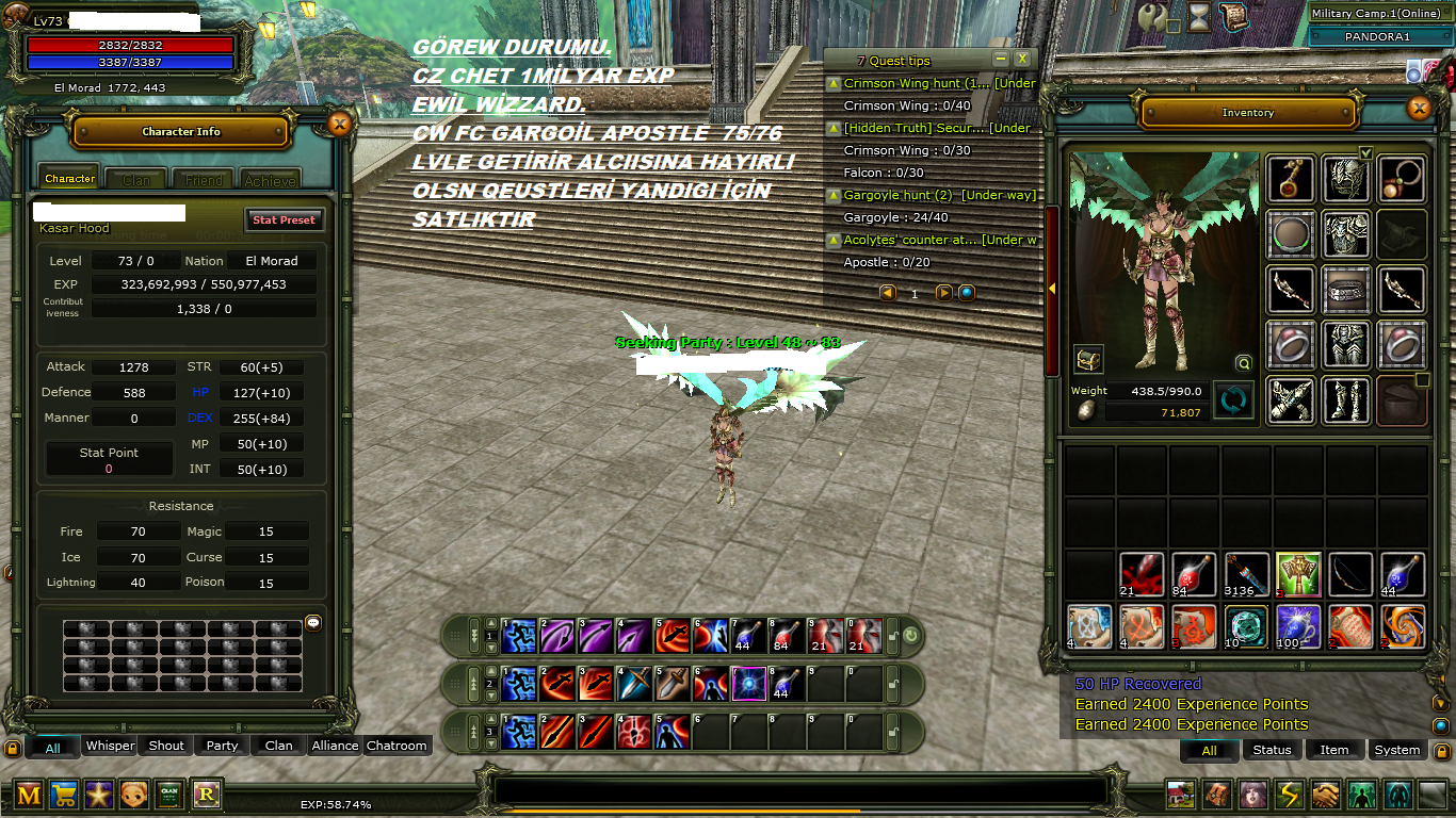 75 LVL BP PRİEST . 73LVL ASAS ..