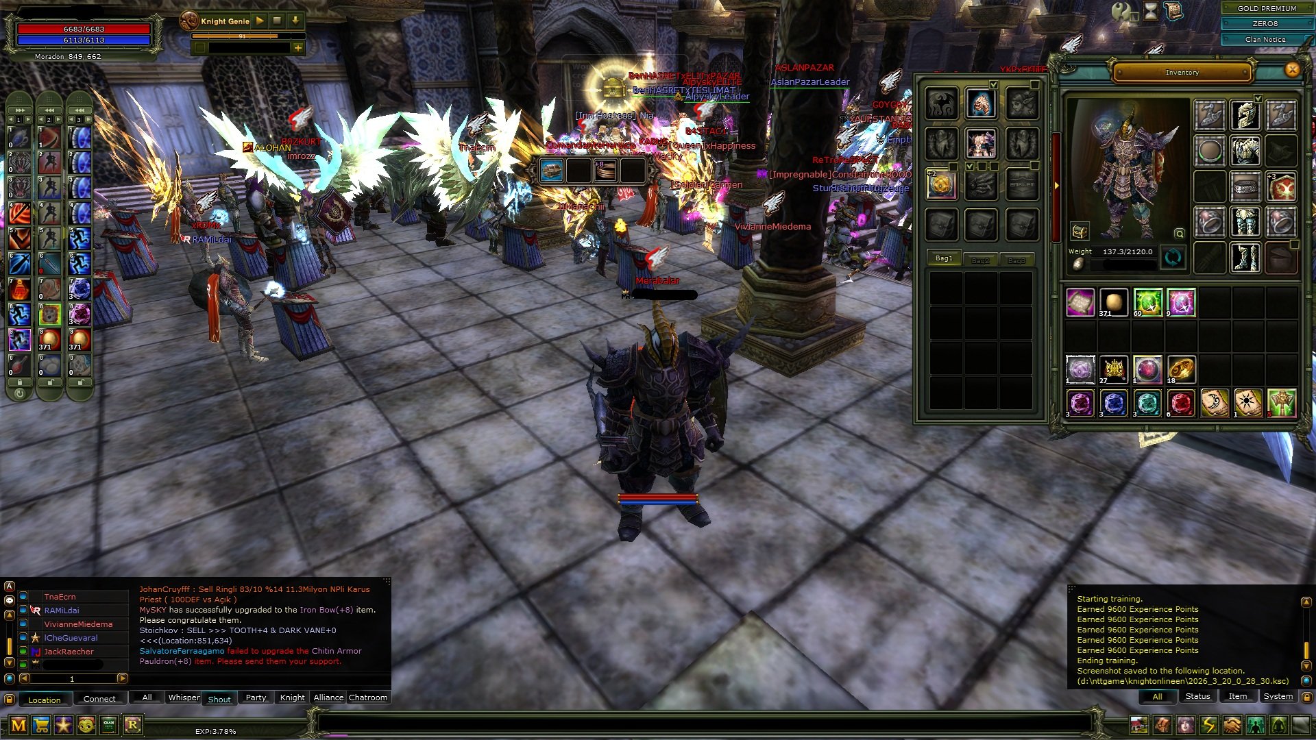 83/7 KARUS WARRİOR- 3 QUEST KALKANLI - 90 DEF - 528K NPLİ