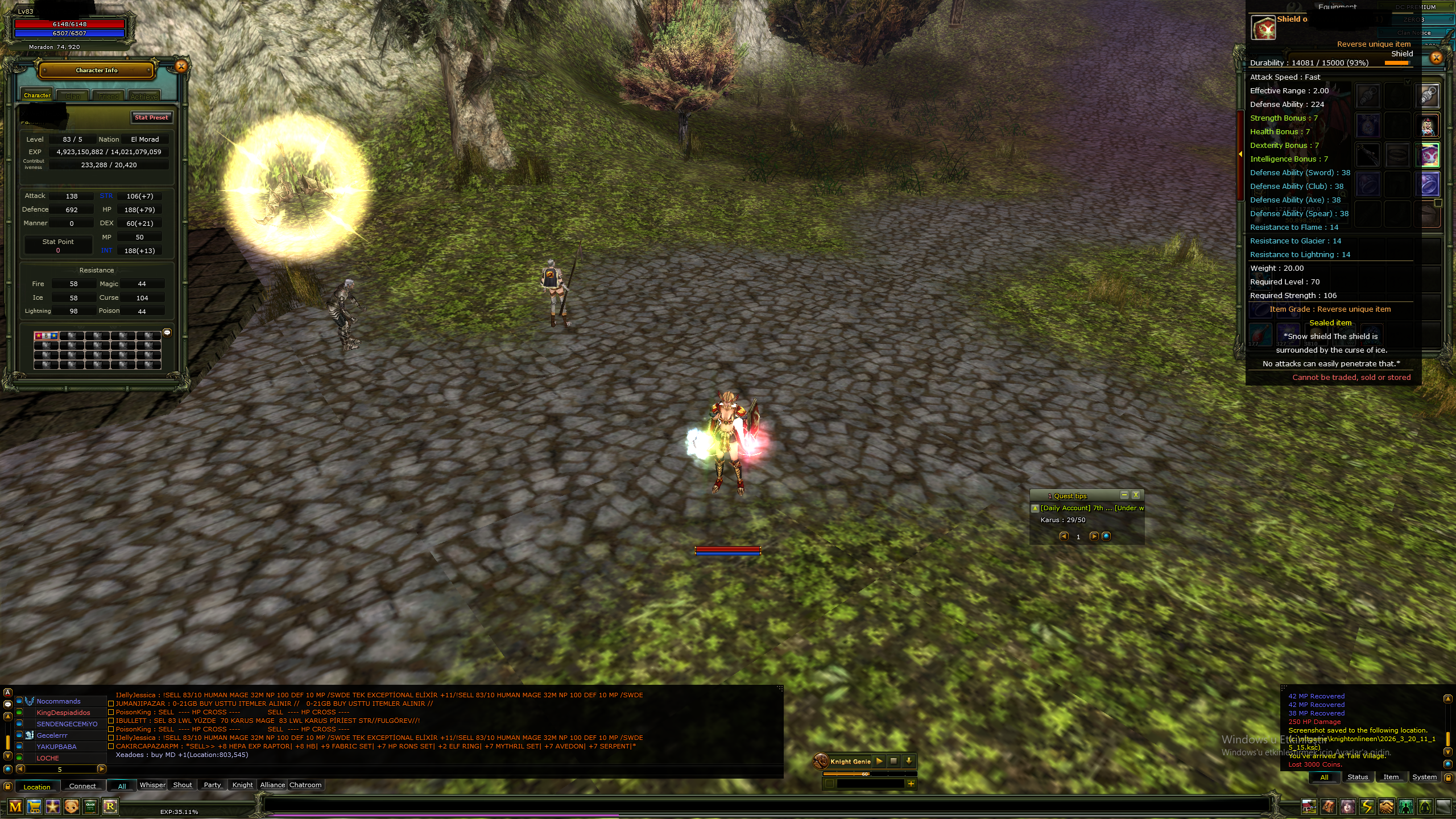 83/5 7 quest kalkanlı 100 defli human priest çokk ucuzaa