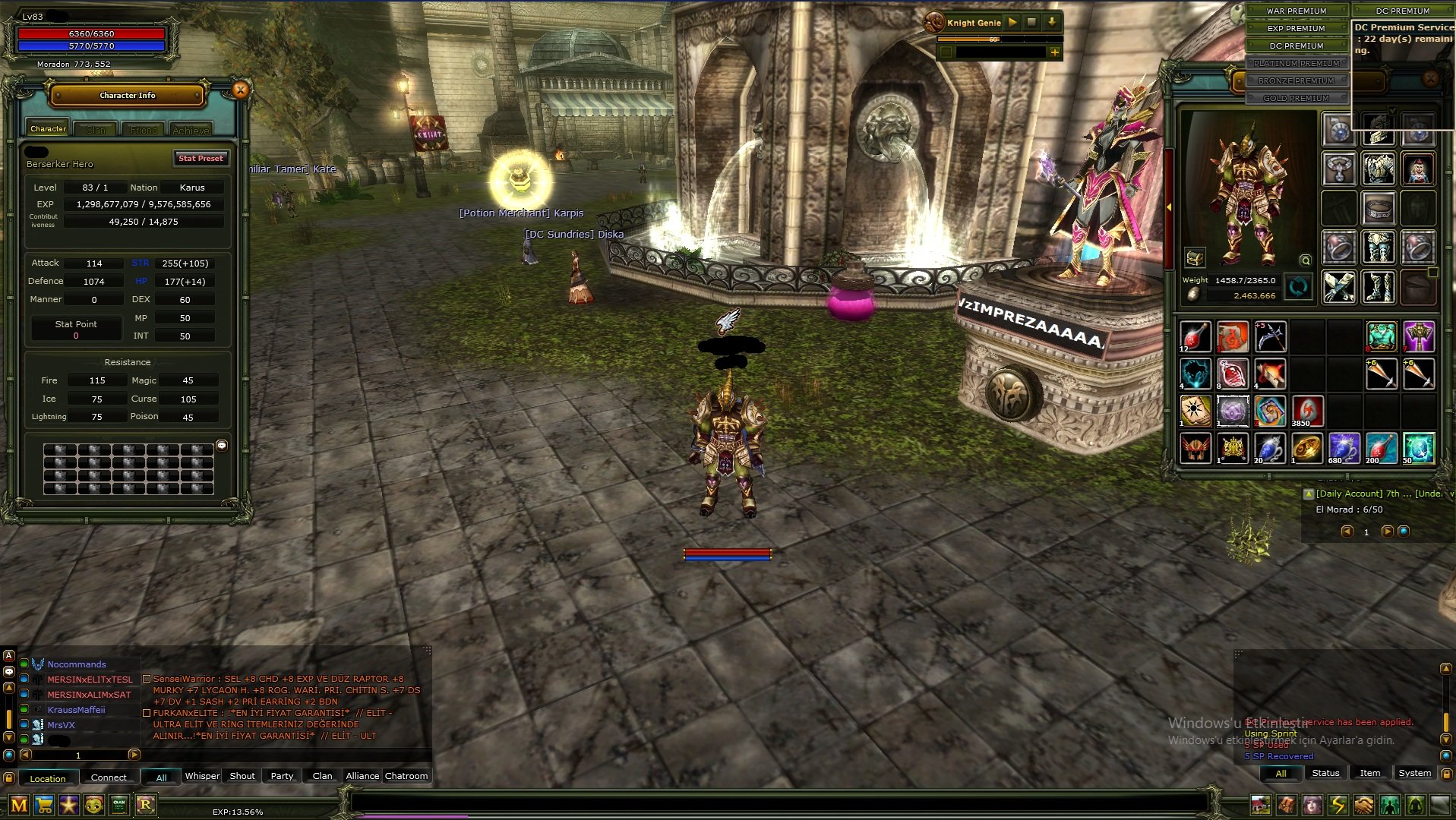 83/1 karus warrior 50k np