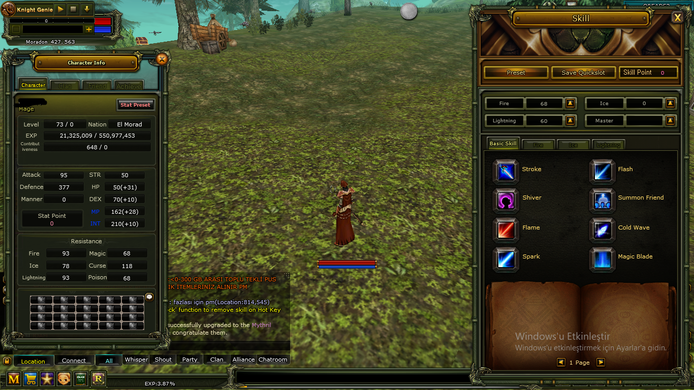 ÖZEL ID GİRİŞLİ 73 LEVEL HUMAN MAGE