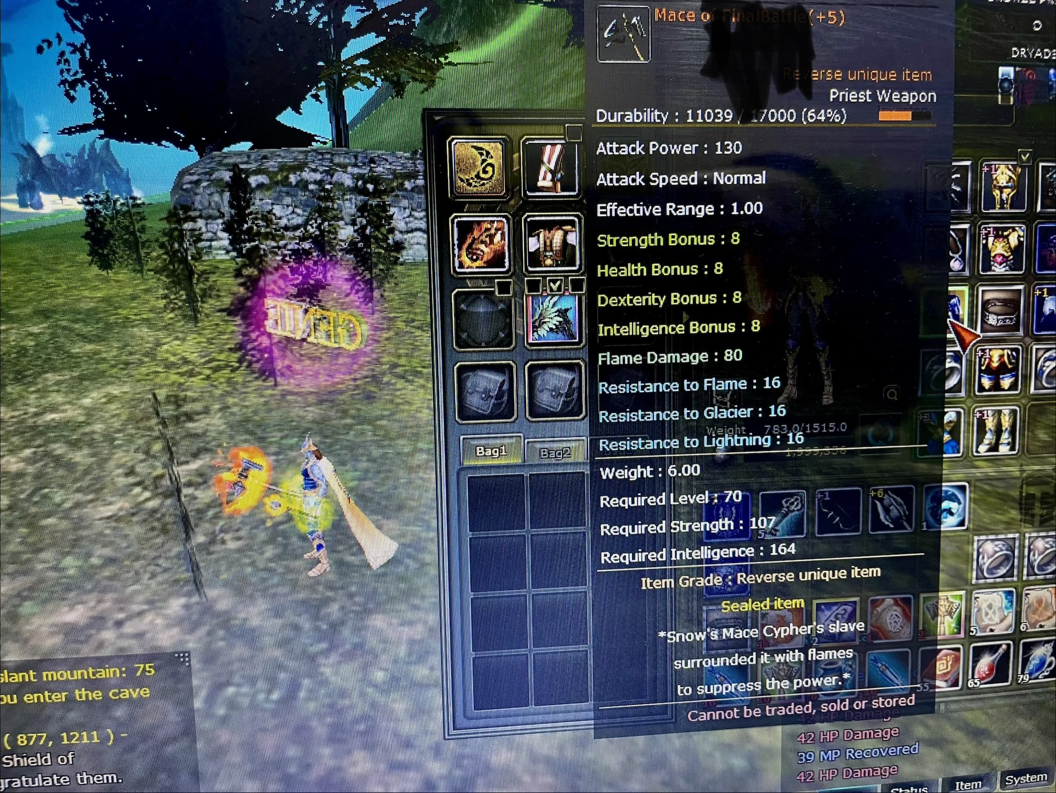 8 quest mace Full puss 78 lvl int bp