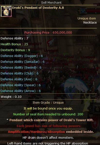 draki pendant dex A.B