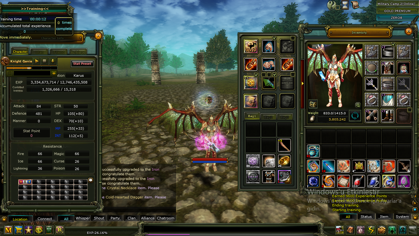 83/4 full görev quest haric 90 def acık full pus