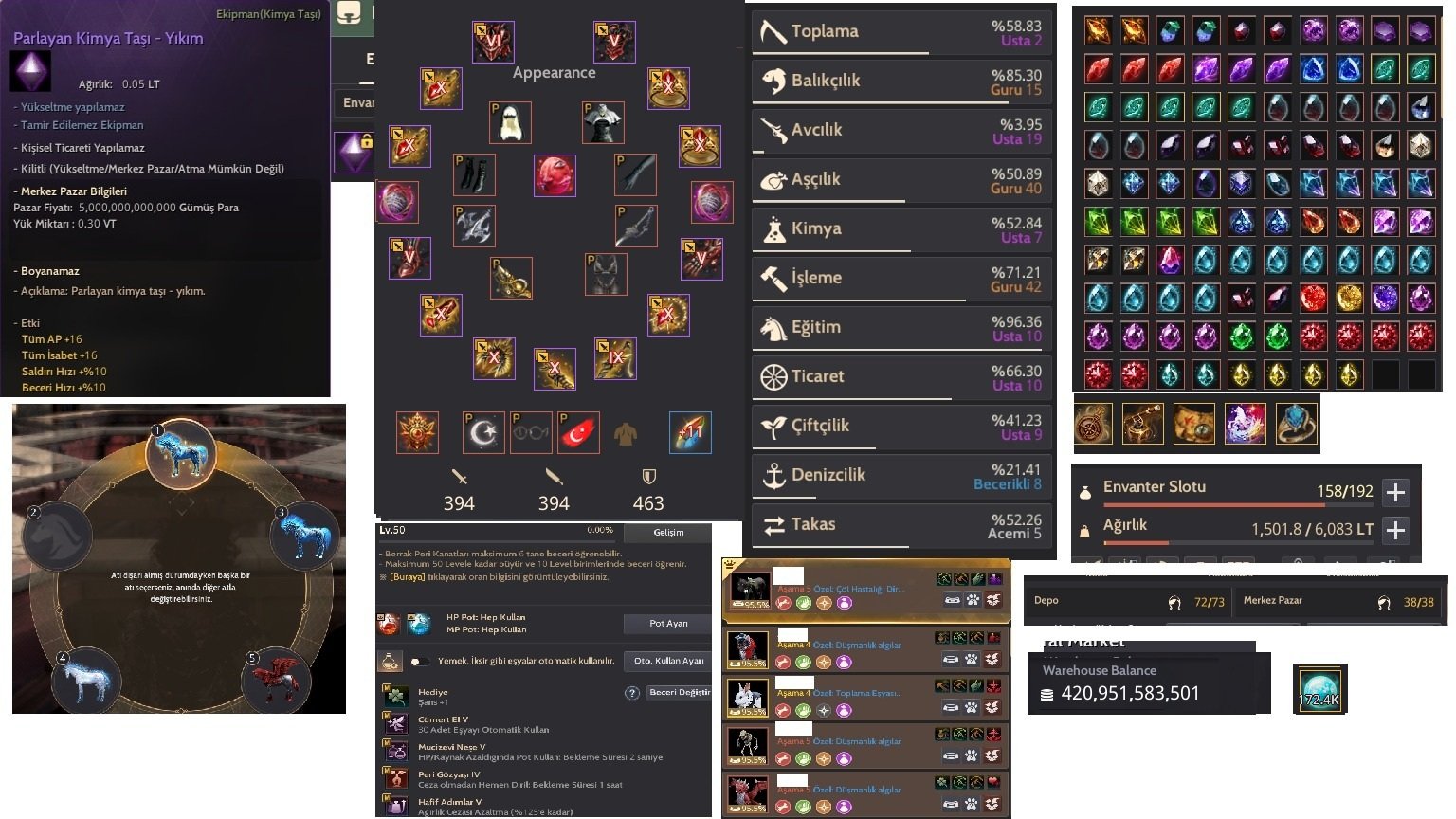 394 AP PARLAK KİMYA 420 T PARA 175 BİN KRON FULL FULL ACCOUNT