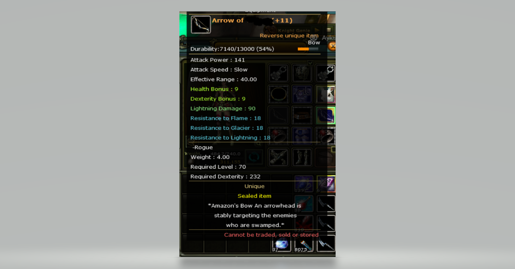 11 REB QUEST BOW 83/10 KARUS ROGUE