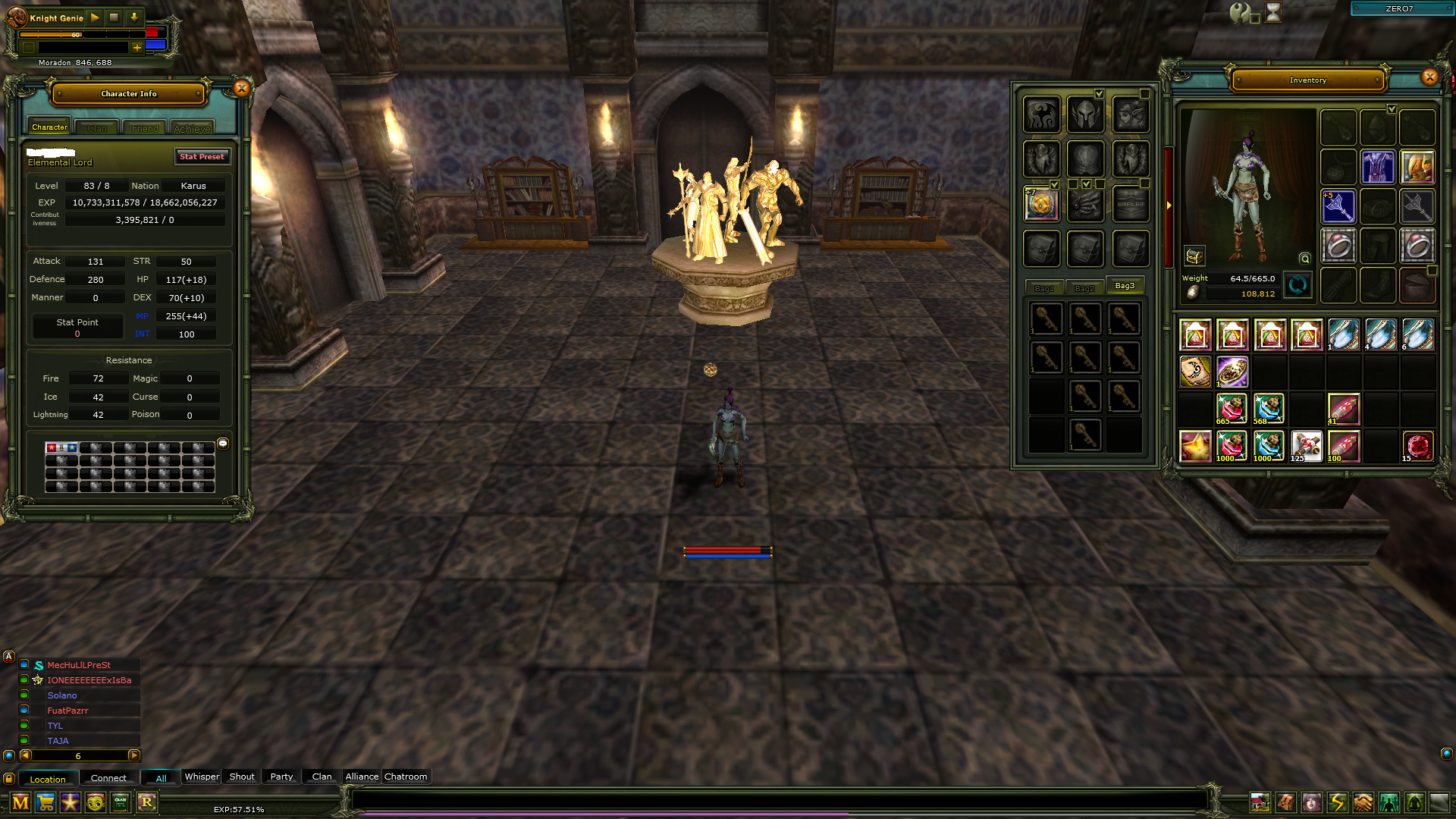 83/8 Rebirt 5 Quest Stafflı Karus Kız Mage