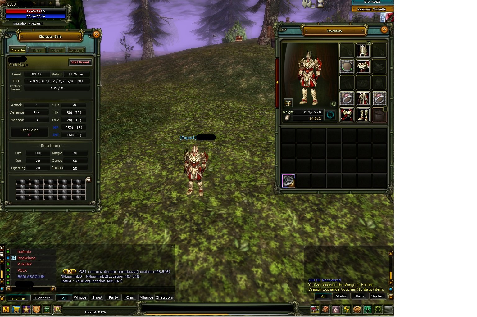 83 % 56 human mage - 40 def acık