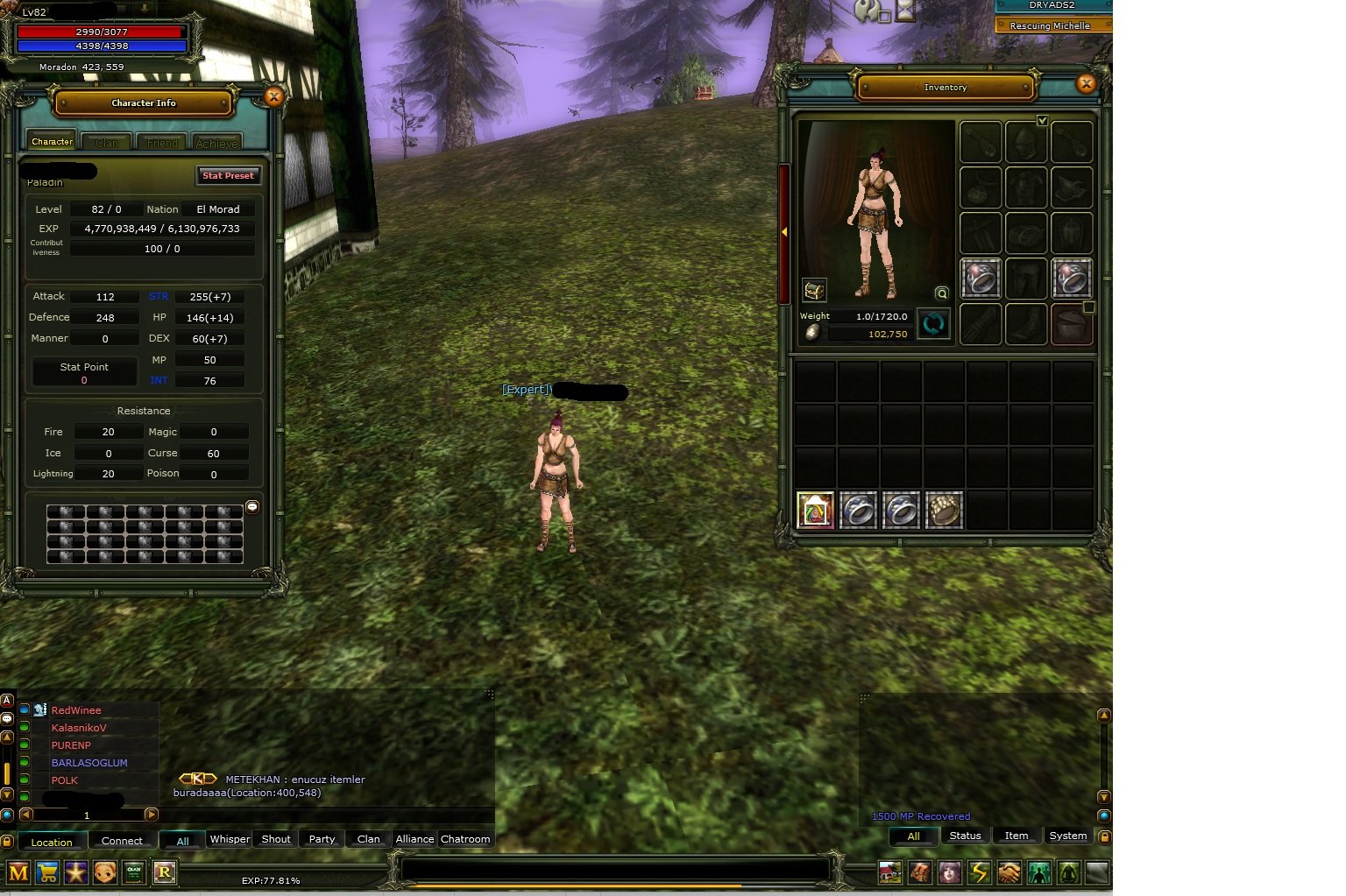 82 % 77 human priest - 40 def acıktır