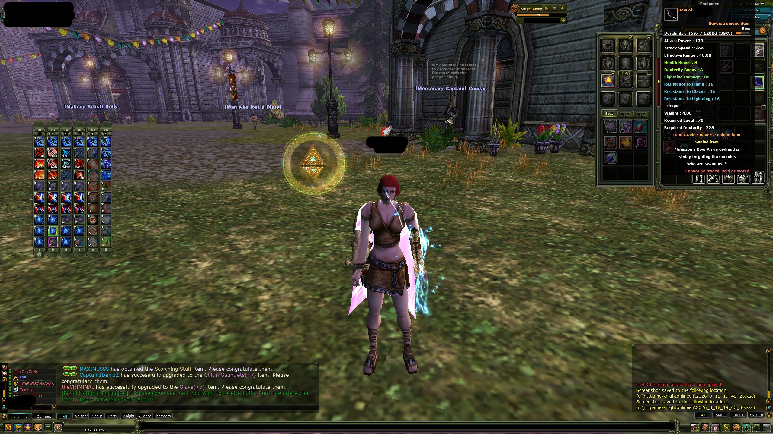 Pandora 83/6 % 88.32 OKÇU( 5 reb quest bow) 10 talisman of courage,gold star