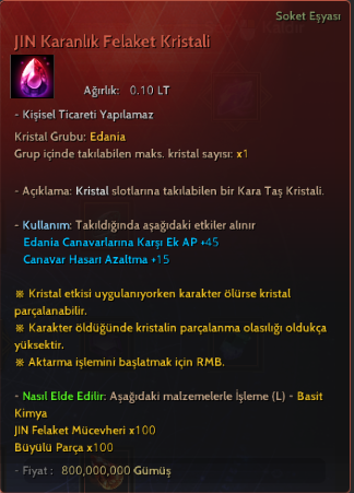 829 Gear Full Edana zırh 10 -9 level takılı Cadı