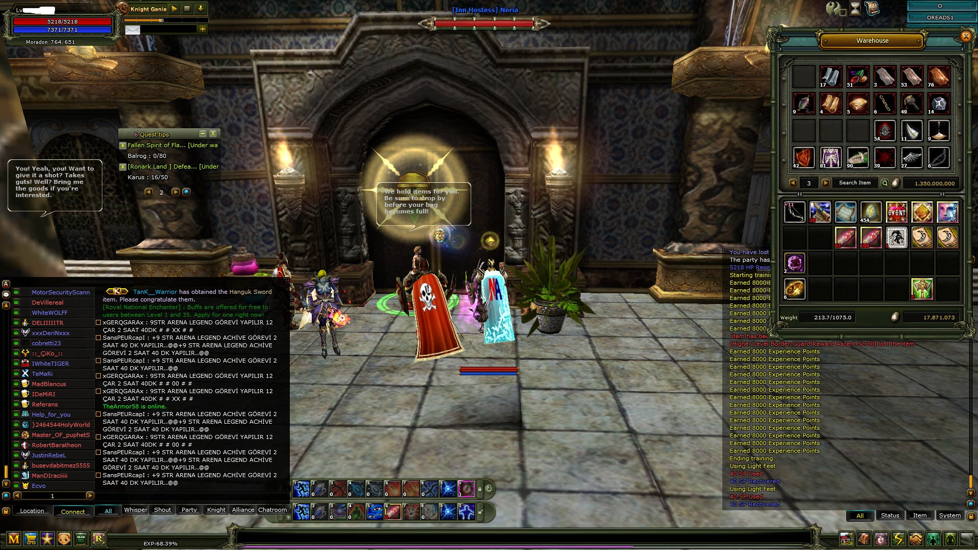 OREADS 83/6 REB ROGUE 8 QUEST MYTH 4 PARÇA 7 KOLLUK 11 LV ATK TILSIM FULL 3 TAKI SİLAH