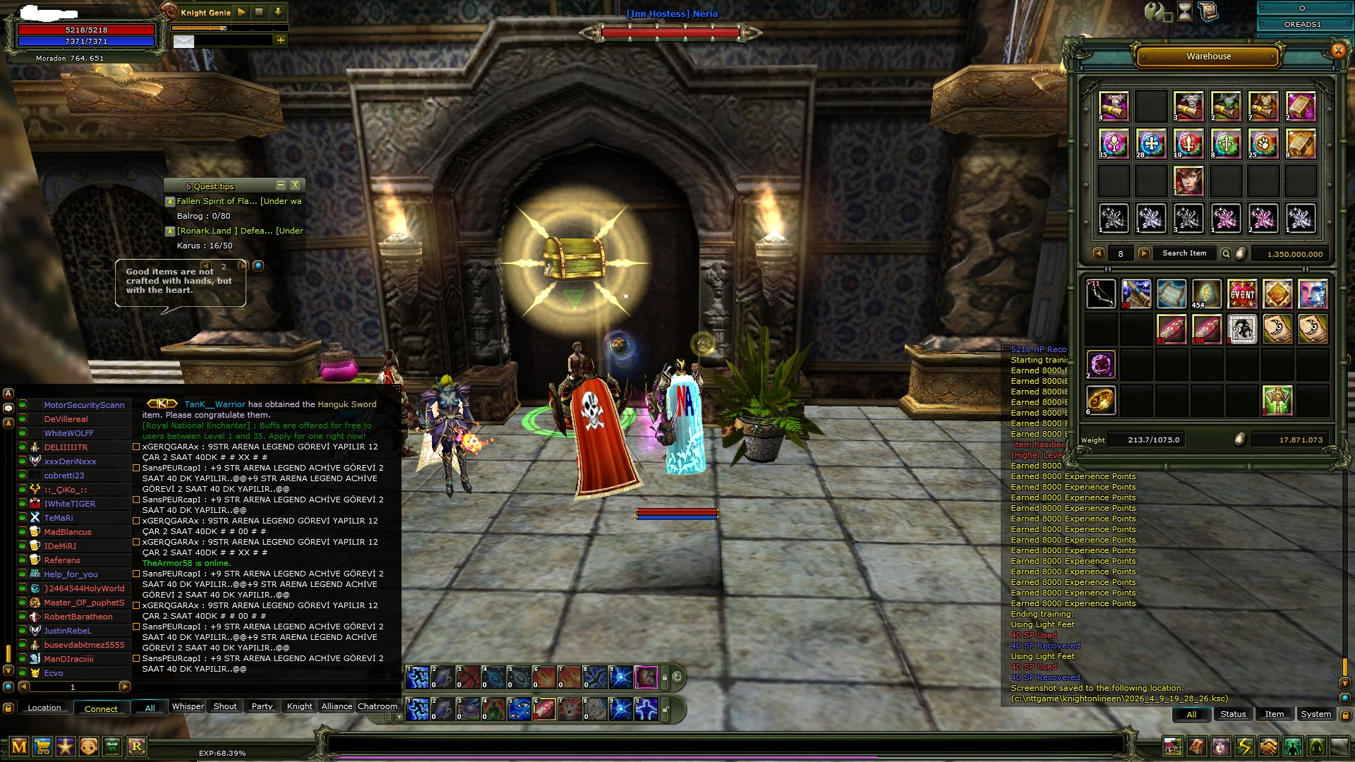 OREADS 83/6 REB ROGUE 8 QUEST MYTH 4 PARÇA 7 KOLLUK 11 LV ATK TILSIM FULL 3 TAKI SİLAH