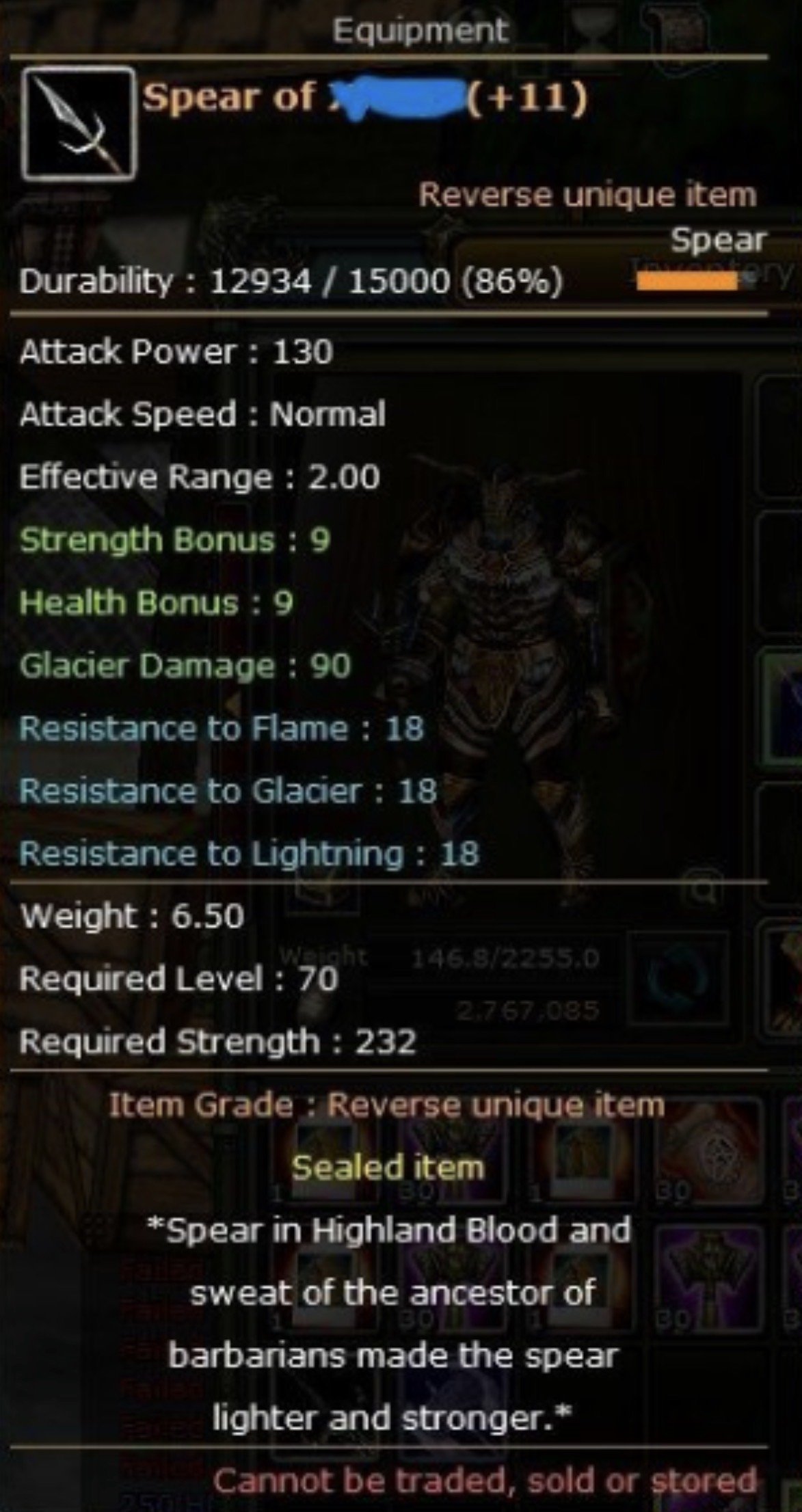 83/15 exp 100/100 11 QUEST SPEAR DESTANDA TEK 18 TALİSMAN