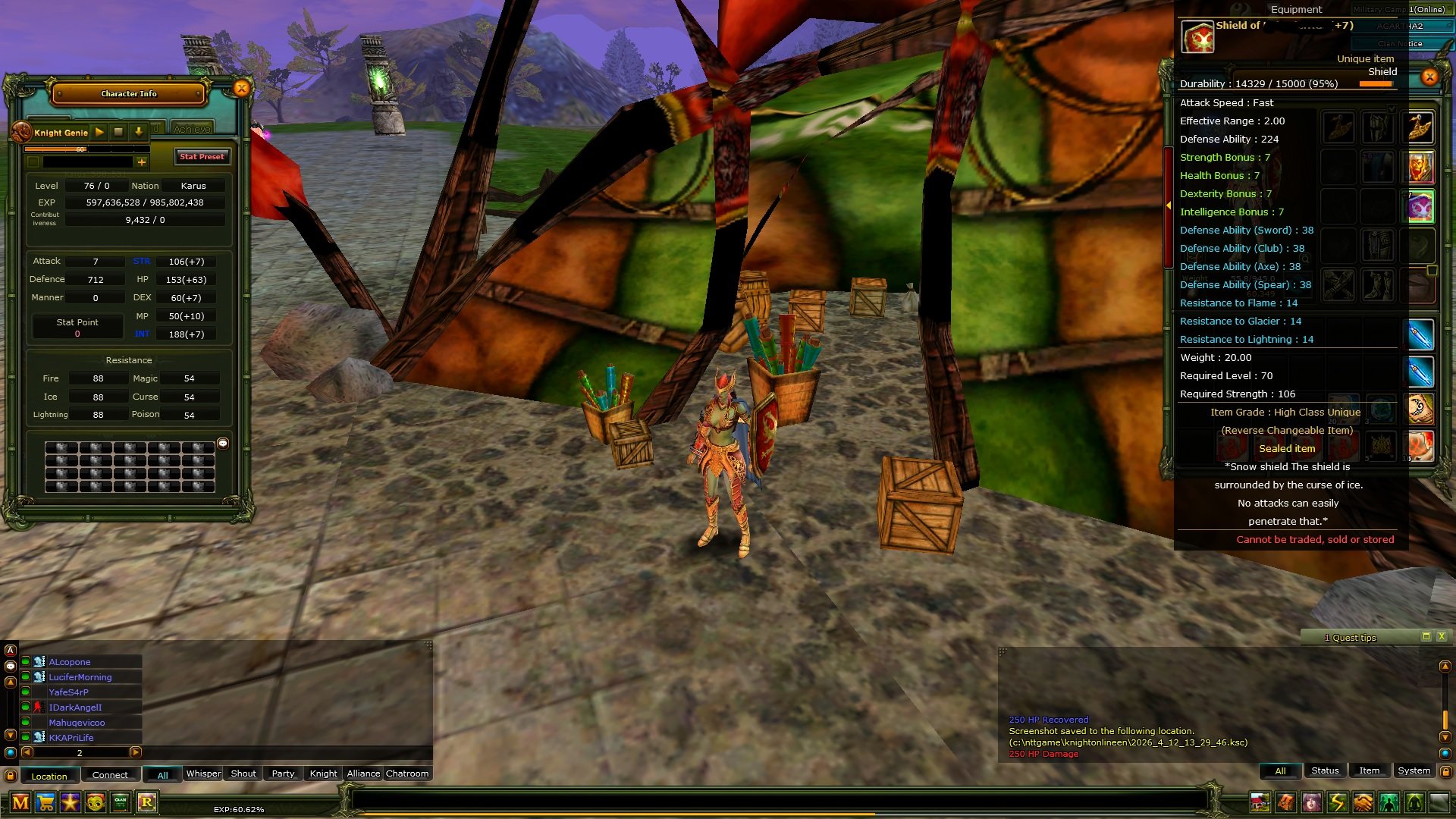 83/1 KARUS MAGE 100 DEF AÇIK VE 76 PRİEST 7 QUEST KALKANLI