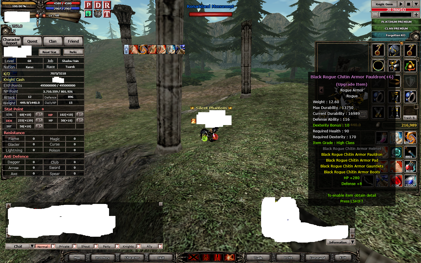 Black Chitin SETLİ NP Lİ İTEMLİ ROGUE>