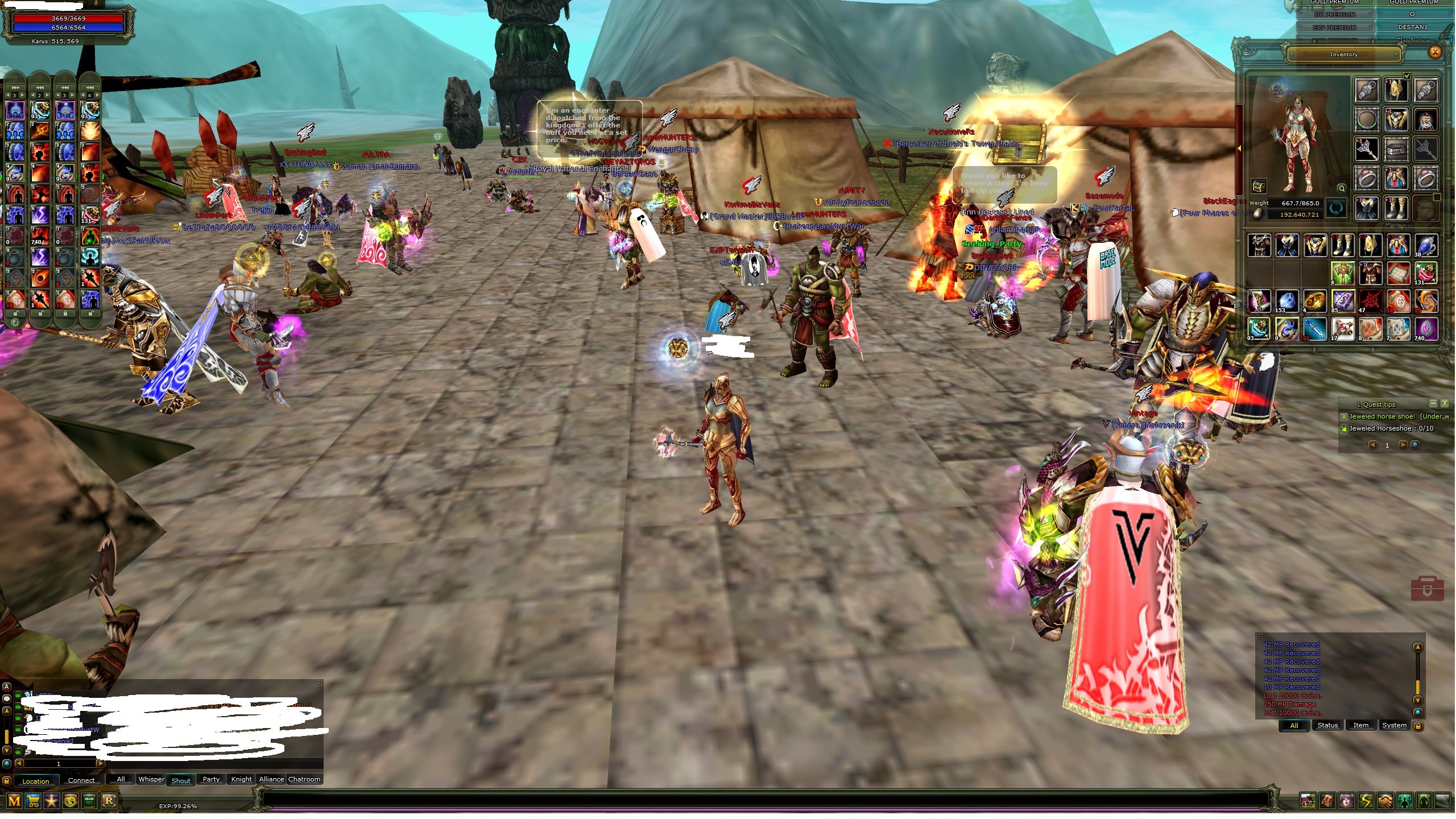 7 HP RON'S 7 MP RON'S 7 QUEST FULL GÖREV QUEST DAHİL REB 2 100 DEF MEVCUT KARUS MAGE