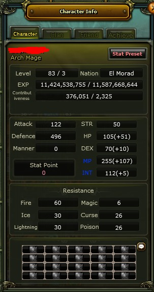 7 Quest 83/3 EXP % 100 HUMAN Mage