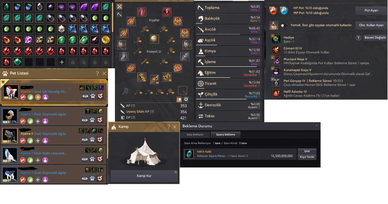 776GS PREMİUM ÇADIRLI FULL P2W HESAP AL EDANİA GİR