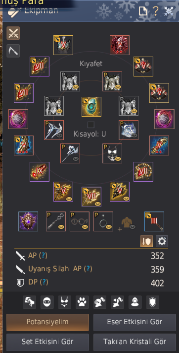 352 - 359 - 402 | 758 GEARSCORE FULL FULL F3 LÜ PET PERİ YARDIMCILAR DOLU DOLU HESAP