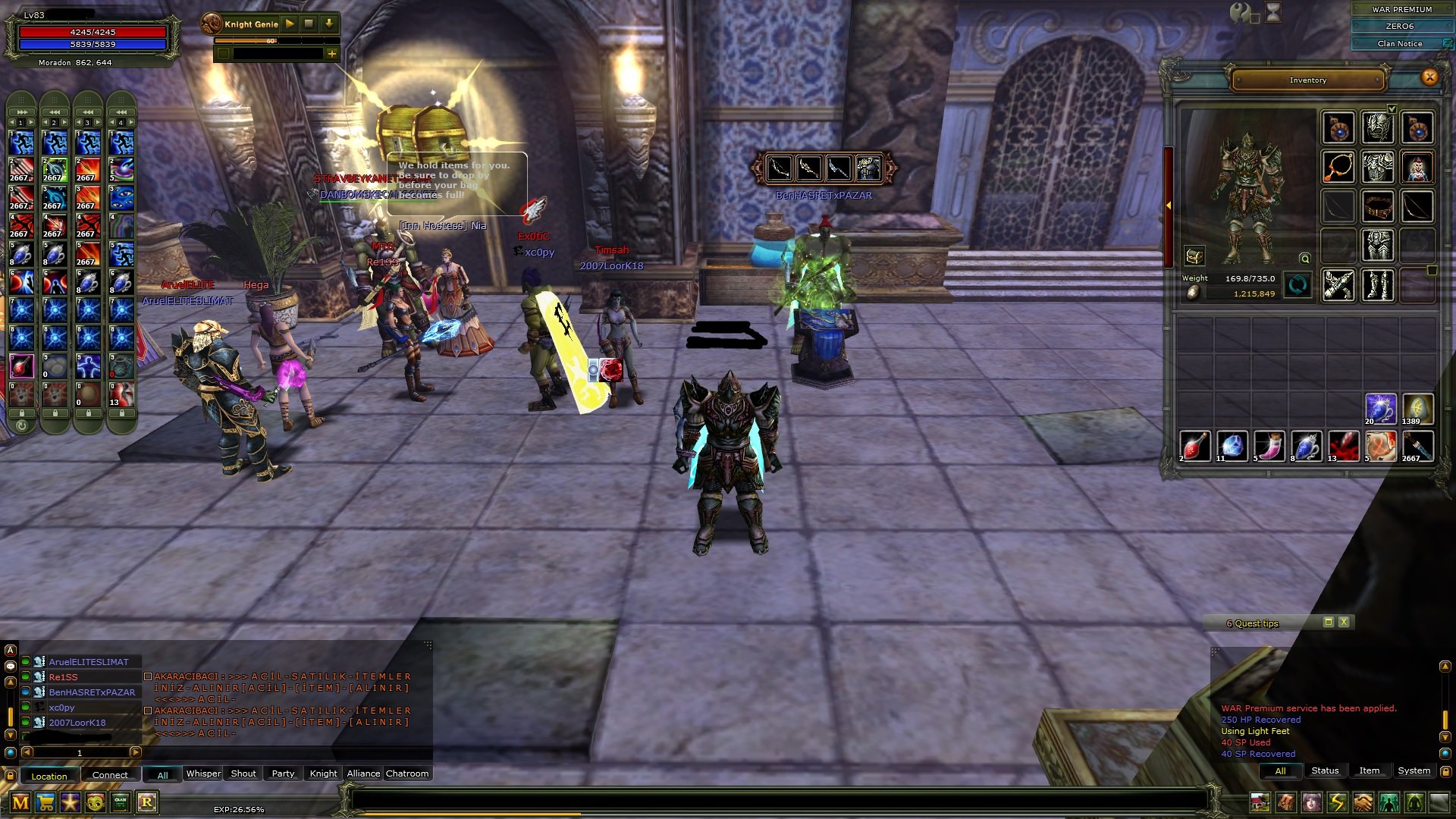 ZERO 83/5 90 defli priest yan char 83 okçu