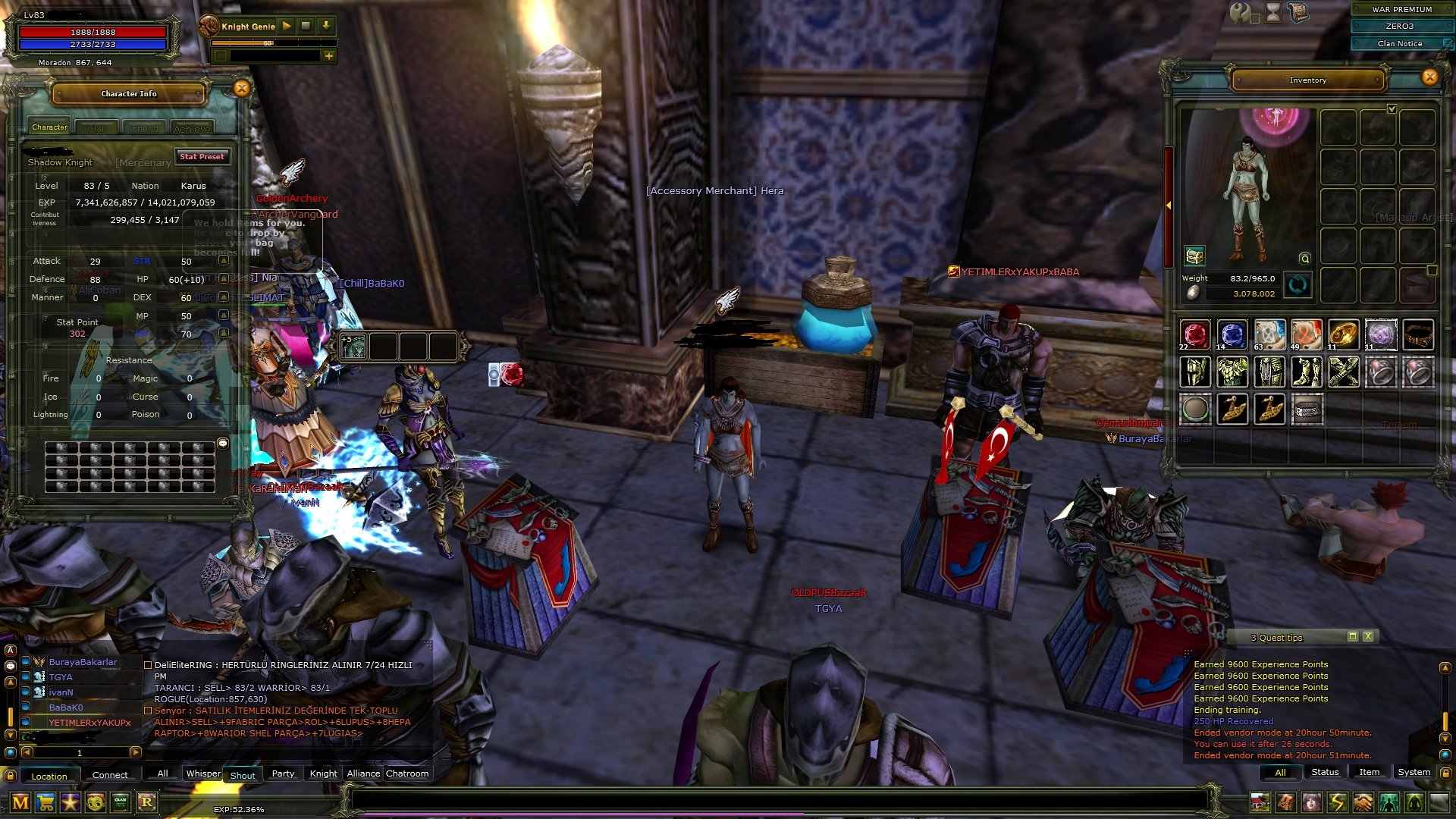 ZERO 83/5 90 defli priest yan char 83 okçu